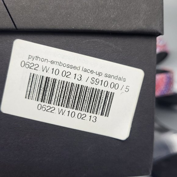 Marcell von Berlin Python Embossed Plexi Strap Lace-Up Sandals - Picture 16 of 17